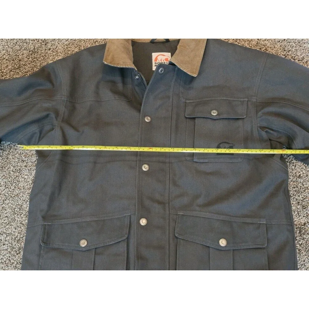 Sorel Chore Barn Coat Mens LARGE Thinsulate Lining Corduroy Collar Hunter Green